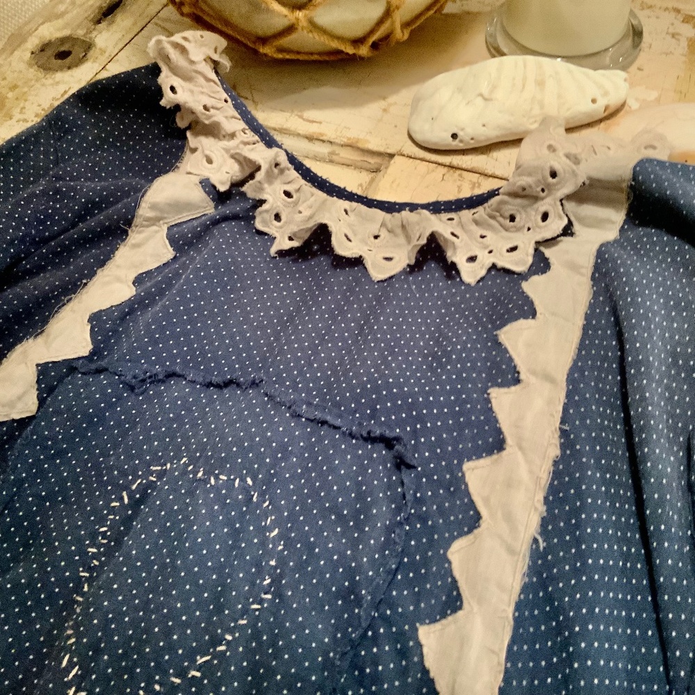 NWOT Magnolia Pearl, Navy dot Eudora Dress. Pristine - Picture 8 of 12